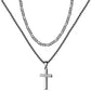 Collier double rangée en acier inoxydable Collier créatif à chaînes torsadées cubaines multi-rangées