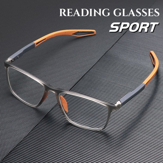 🕶️🔥 -50% ! Lunettes Lecture Progressives Polycarbonate Aérospatial – Double Foyer Loin Près Sans Ligne Démarcation, Ultra-Légères 17g Anti-Lumière Bleue HD, Presbytie +0 à +4 · Orange Noir Rouge ✨