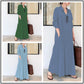 Robe à manches longues, simple et colorée