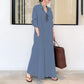 Robe à manches longues, simple et colorée