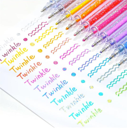 ✨ 60% DE DESCUENTO ! 🖊️ Juego de Bolígrafos de Gel con Purpurina - Tinta Brillante y Suave para Manualidades, Escritura o Decoración 📝🎨