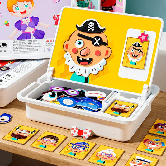 🧩 60% DE DESCUENTO ! 🎨 Puzzles Magnéticos de Vestir para Caras - Juego Educativo de Doble Cara para Niños, Ideal para Viajes y Aprendizaje Creativo ✨🧒