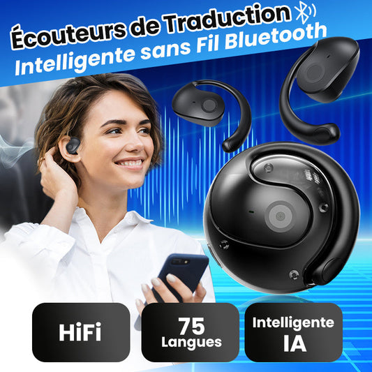 🎧 50% DE RÉDUCTION ! Écouteurs de Traduction Intelligente sans Fil – Traduction en Temps Réel, Design Confortable & Qualité Sonore HD ✨🎤