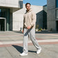 Pantalon droit pour homme à taille élastique avec cordon de serrage