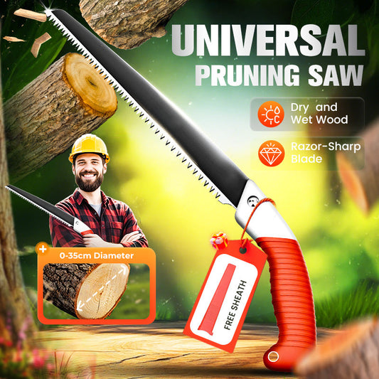 🌳 60% DI SCONTO! 🎉 Sega da Potatura in Acciaio SK5 – Lama Affilata, Impugnatura Ergonomica & Fodero Sicuro 🔪📦