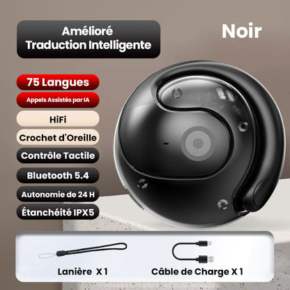 🎧 50% DE RÉDUCTION ! Écouteurs de Traduction Intelligente sans Fil – Traduction en Temps Réel, Design Confortable & Qualité Sonore HD ✨🎤