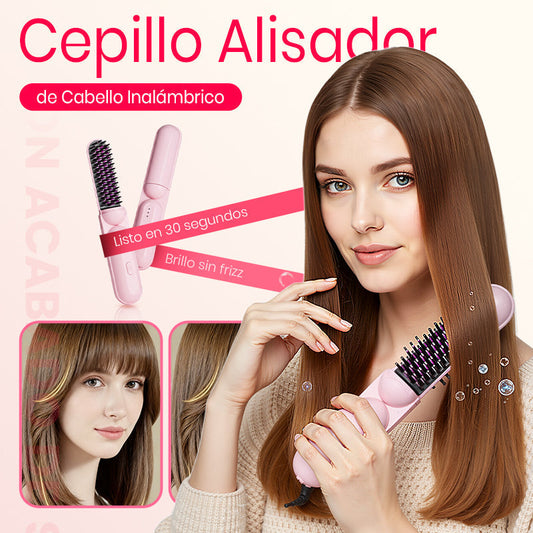 💇‍♀️ 50% DE DESCUENTO! ✨ Peine Alisador Profesional - Tecnología de Calor Uniforme para Todo Tipo de Cabello con Protección Anti-Quemaduras 🌸✨
