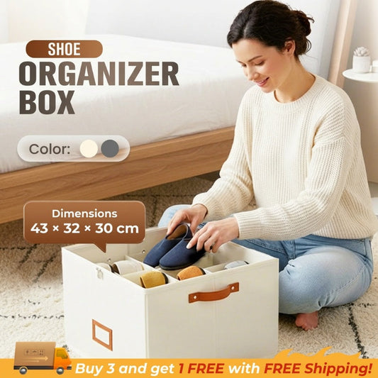 👟 50% DE RÉDUCTION! 🧺 Boîte de rangement en tissu pour chaussures – Pliable, respirante & anti-poussière – Idéale pour placard & chambre ✨