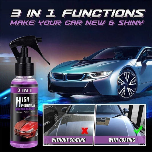 🚗 ¡COMPRA 1 LLEVA 2! ✨ Spray Revestimiento Rápido 3 en 1 para Autos - Protección Antiaraduras, Anticorrosión y Brilllo Duradero en 5 Minutos 💫🔛