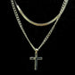 Collier double rangée en acier inoxydable Collier créatif à chaînes torsadées cubaines multi-rangées
