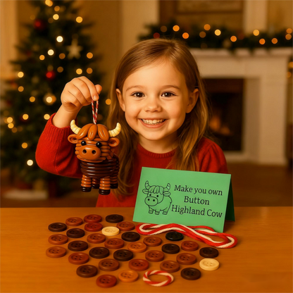 🎄 ¡50 % DE DESCUENTO AHORA! 🎨 Adornos de animales con botones para hacer tú mismo: kit de manualidades creativas para niños, desarrolla la motricidad fina y la creatividad 🧵📦