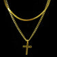 Collier double rangée en acier inoxydable Collier créatif à chaînes torsadées cubaines multi-rangées