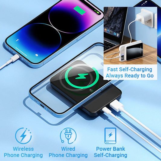 ⚡ 50% DE DESCUENTO! ✨ Power Bank 20000mAh Ultradelgado - Carga Rápida PD/QC con Pantalla Digital para Móviles y Tablets 📱🔋