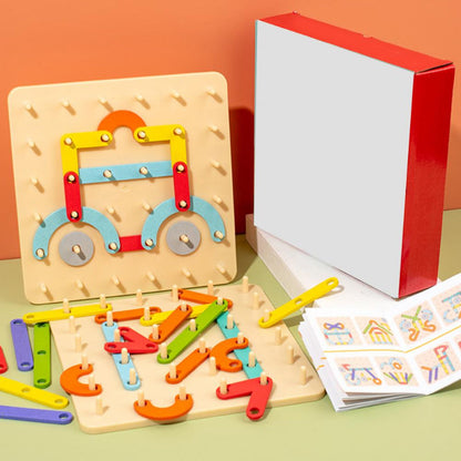 🎁Rompecabezas🧩 ¡50% DE DESCUENTO! ✨ Rompecabezas Montessori - Formas Geométricas de Madera con Tarjetas de Patrones para Aprendizaje Temprano 🎁🎄 Montessori 🎅 ¡Idea de regalo de Navidad!