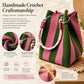 🏆🌴 VENTE LIMITÉE -50% ! Sac Bandoulière Bohème Tricoté à Rayures – Tissé à la Main, Été/Plage, 8+ Couleurs, 17×16×23 cm