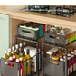 💪 50% DE RÉDUCTION! 🥫 Étagère Double Coulissante Organisateur de Placard – 5 hauteurs réglables, 2 plateaux & acier carbone robuste – Grande capacité, sans installation – Idéal pour cuisine & rangement ✨