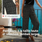 👖🌸 PROMO FLASH 50% ! Pantalon Femme Ceinture Élastique – Taille Haute, Coupe Large, Tissu Respirant, Style Détendu & Flatteur ✨