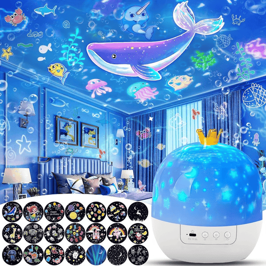 🌙 50% DE DESCUENTO ! ✨ Proyector Nocturno Infantil - 15 Películas con Luz Suave, Carga por USB, Ideal para Dormir o Jugar 🎥📦