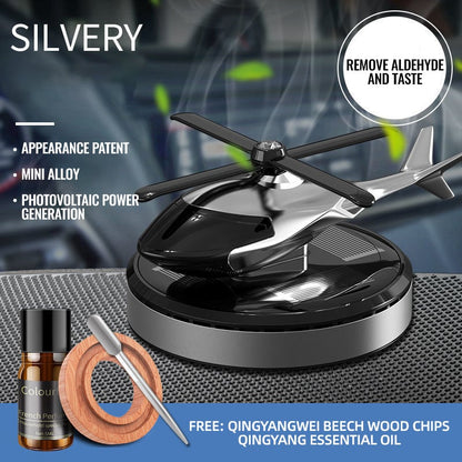🚁⚡ FLASH SALE! Metal Solar Helicopter Air Freshener – Solar Powered Rotation, Stylish Car Decor & Fresh Scent Diffuser 🌿