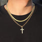 Collier double rangée en acier inoxydable Collier créatif à chaînes torsadées cubaines multi-rangées