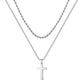 Collier double rangée en acier inoxydable Collier créatif à chaînes torsadées cubaines multi-rangées