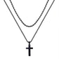 Collier double rangée en acier inoxydable Collier créatif à chaînes torsadées cubaines multi-rangées