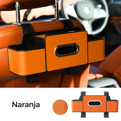 📦 ¡COMPRA 2 ENVÍO GRATIS! 🚗 Caja de Almacenaje para Respaldo de Auto - Organizador Multiusos con Múltiples Bolsillos, Fácil Instalación 📂✨