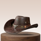 🤠 PROMO LIMITÉE 50% DE RÉDUCTION ! ☀️ Chapeau Cowboy Anti-UV Respirant – Large Visière, Détails Rivets, Taille Unique 🏕️