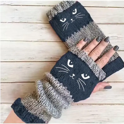 🧤 50% SCONTO ORA! 🐱 Guanti con Gattini - Dita Libere & Morbidi, Perfetti per l'Inverno e l'Uso del Telefono ✨