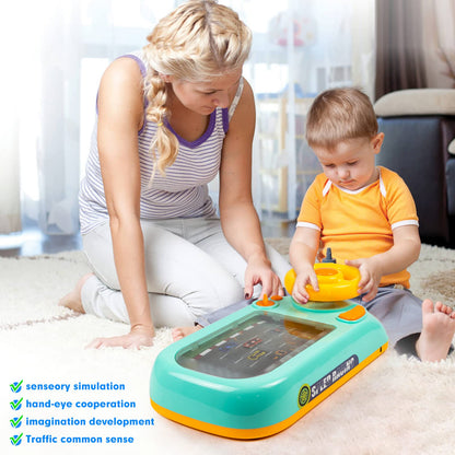 🚗 60% DI SCONTO + SPEDIZIONE GRATUITA! 🎉 Nuovo Volante Giocattolo per Bambini – Luci e Suoni Realistici, Facile Montaggio ✈️🎁📦