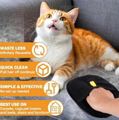 🐾🧤 PROMO -50% ! Gants Électrostatiques pour Poils d'Animaux – Double Face, Silicone Souple, Lavables & Réutilisables (Maison & Voiture)
