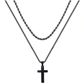 Collier double rangée en acier inoxydable Collier créatif à chaînes torsadées cubaines multi-rangées