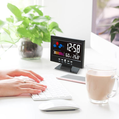 🌡️ ¡50% DE DESCUENTO! ✨ Monitor Digital LED de Temperatura y Humedad - Reloj Despertador con Previsión Meteorológica para Hogar u Oficina 📊⏰