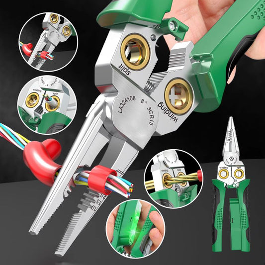 ⚡ 50% DE DESCUENTO ! 🔧 Tijeras Pelacables 8-en-1 Multifunción - Incluye Probador Eléctrico, Cortador y Pelador Preciso 🛠️📏