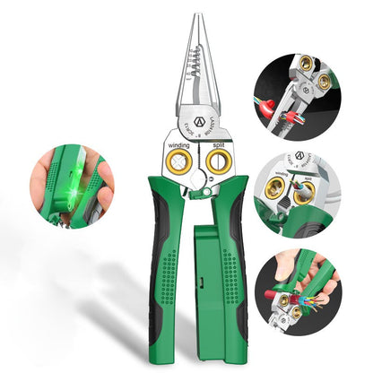 ⚡ 50% DE DESCUENTO ! 🔧 Tijeras Pelacables 8-en-1 Multifunción - Incluye Probador Eléctrico, Cortador y Pelador Preciso 🛠️📏