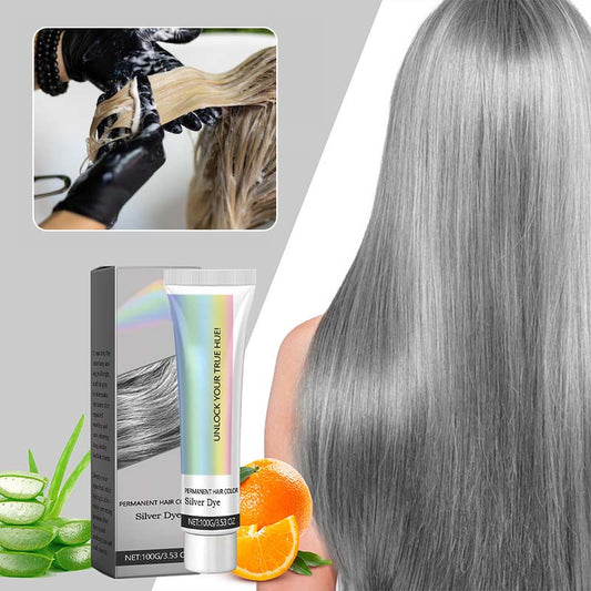 💈 ¡COMPRA 2 LLEVA 3! ✨ Tinte de Cabello Plateado 2 en 1 con Extractos Naturales - Cobertura de Canas sin Daño, Efecto Sedoso y Duradero 🌿🧴