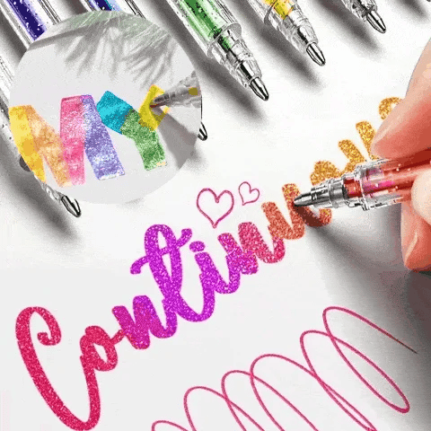 ✨ 50% DI SCONTO! 🎉 Set Penne a Gel Glitterate – Scrittura Luminosa, 10 Colori & Asciugatura Rapida 📦