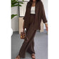 Ensemble Femme 2 Pièces Uni : Chemise Ample et Pantalon Large Décontracté