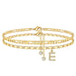 🌟🌹✨ PROMO LIMITÉE -50% ! Bracelet de Cheville Doré Superposé pour Femmes – Pailleté, Réglable & 2 Pièces (Or)