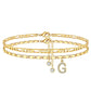 🌟🌹✨ PROMO LIMITÉE -50% ! Bracelet de Cheville Doré Superposé pour Femmes – Pailleté, Réglable & 2 Pièces (Or)