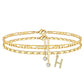🌟🌹✨ PROMO LIMITÉE -50% ! Bracelet de Cheville Doré Superposé pour Femmes – Pailleté, Réglable & 2 Pièces (Or)