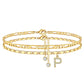 🌟🌹✨ PROMO LIMITÉE -50% ! Bracelet de Cheville Doré Superposé pour Femmes – Pailleté, Réglable & 2 Pièces (Or)