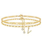 🌟🌹✨ PROMO LIMITÉE -50% ! Bracelet de Cheville Doré Superposé pour Femmes – Pailleté, Réglable & 2 Pièces (Or)