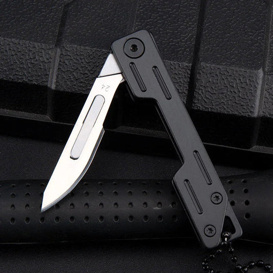 🔪 ¡50 % DE DESCUENTO AHORA! ✨ Cuchillo multiusos portátil de acero inoxidable: incluye 10 cuchillas gratuitas para tallar, hacer manualidades y usar al aire libre 🎯🛠️