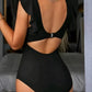 👙🌊💎 PROMO -50% ! Maillot de Bain 1 Pièce Sexy à Volants – Dos Nu, Détail Torsadé & Décolleté V Profond (Couleurs Multiples, Tailles Variées)