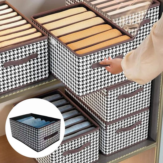 👖 ¡ÚLTIMO DÍA - COMPRA 2 LLEVA 3! ✨ Organizador de Jeans Plegable para Armario - Ahorra Espacio con Divisores Ajustables y Panel Transparente 🏠✨