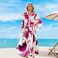 💎 50% DE RÉDUCTION ! 💎 Robe Longue à Col V pour Femmes – Imprimé Floral Abstrait, Tissu Fluide & Parfaite pour l’Été