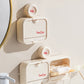 Jabonera de pared con ventosa y tapa abatible