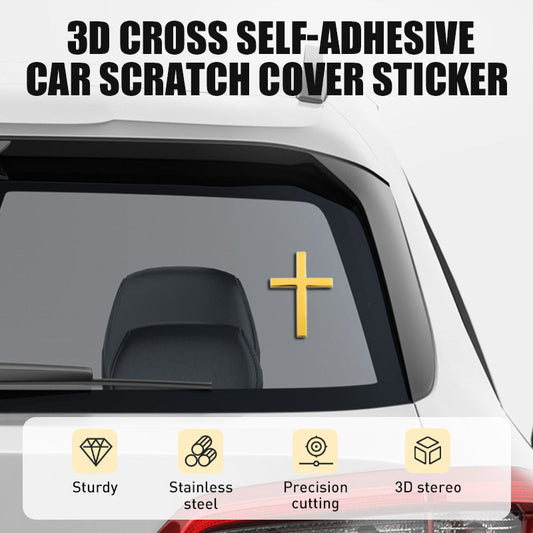 💥 ¡COMPRA 1 Y LLÉVATE 1 GRATIS! 🚗✝️ Pegatinas metálicas con la cruz de Jesucristo: cubiertas autoadhesivas en 3D para arañazos en el coche 🌟