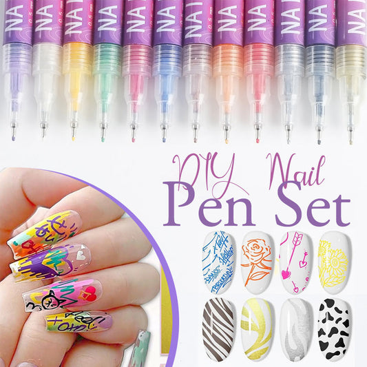 💅🔥 50% DE RÉDUCTION – Set de Plumas pour Art de Ongles 12 Couleurs 🎨✨